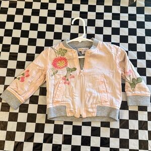 Pink Floral Embroidered Jacket
